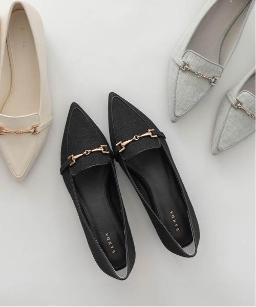 RANDA（ランダ）の「ポインテッドトゥビットローファー（その他シューズ・レディース・ブラック/アイボリー/ブルー・S/M/L/LL）」の4枚目の写真