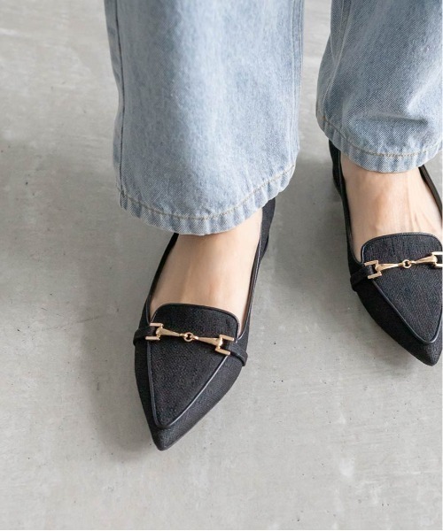 RANDA（ランダ）の「ポインテッドトゥビットローファー（その他シューズ・レディース・ブラック/アイボリー/ブルー・S/M/L/LL）」の7枚目の写真