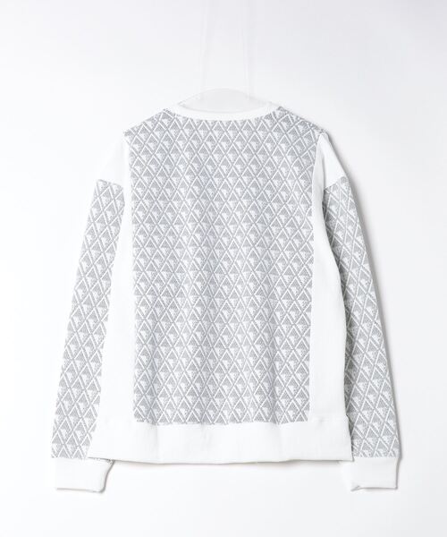 MMMM（エムエムエムエム）の「MMMM/ジオメトリックジャガードサイドネル切替クルーネック（Tシャツ/カットソー・メンズ・ブラック系/ホワイト系その他・MEDIUM/LARGE）」の5枚目の写真