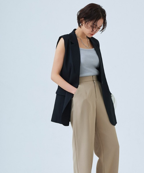 RASW（ラス）の「[RASW]センタープレスリラックスパンツ（その他パンツ・レディース・ベージュ/ブラック・L/M/S）」の21枚目の写真