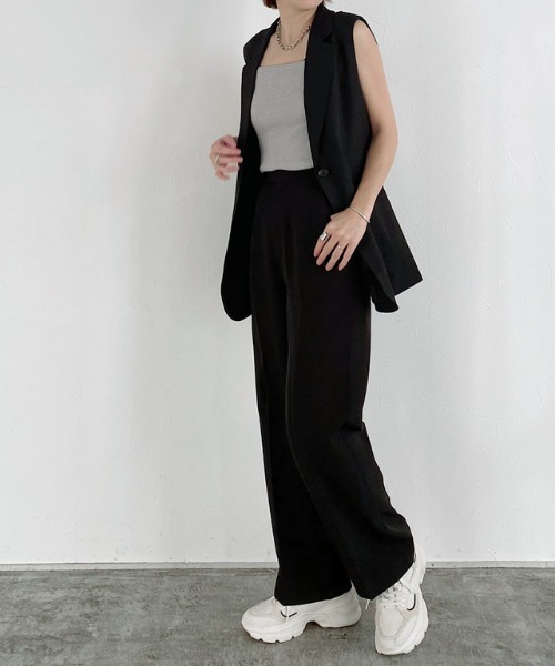 RASW（ラス）の「[RASW]センタープレスリラックスパンツ（その他パンツ・レディース・ベージュ/ブラック・L/M/S）」の16枚目の写真