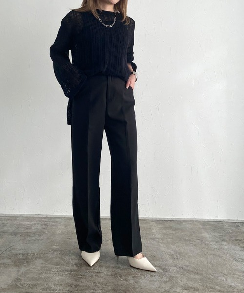 RASW（ラス）の「[RASW]センタープレスリラックスパンツ（その他パンツ・レディース・ベージュ/ブラック・L/M/S）」の11枚目の写真