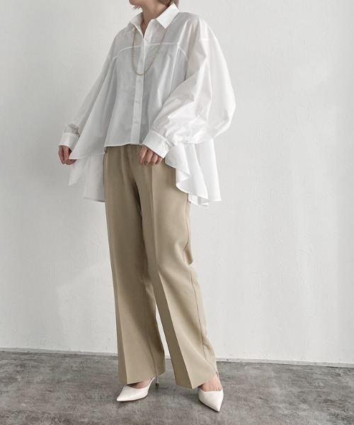 RASW（ラス）の「[RASW]センタープレスリラックスパンツ（その他パンツ・レディース・ベージュ/ブラック・L/M/S）」の9枚目の写真