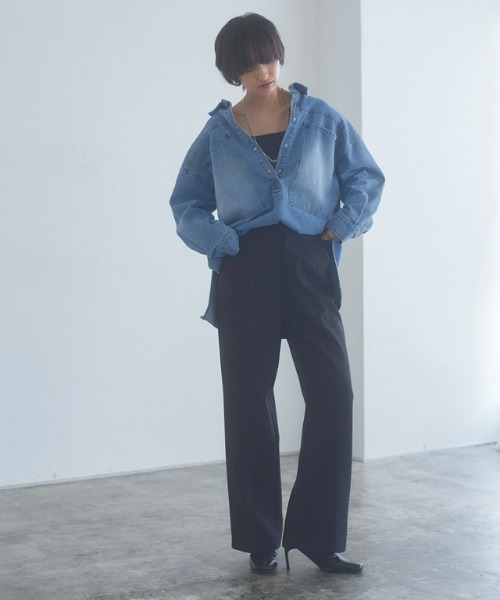 RASW（ラス）の「[RASW]センタープレスリラックスパンツ（その他パンツ・レディース・ベージュ/ブラック・L/M/S）」の12枚目の写真