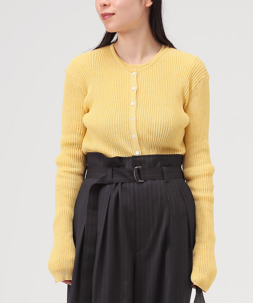 AP STUDIO(エーピーストゥディオ)の「TC リブロングカーディガン(カーディガン/ボレロ・レディース・ネイビー/イエロー/グレー・FREE)」の3枚目の写真