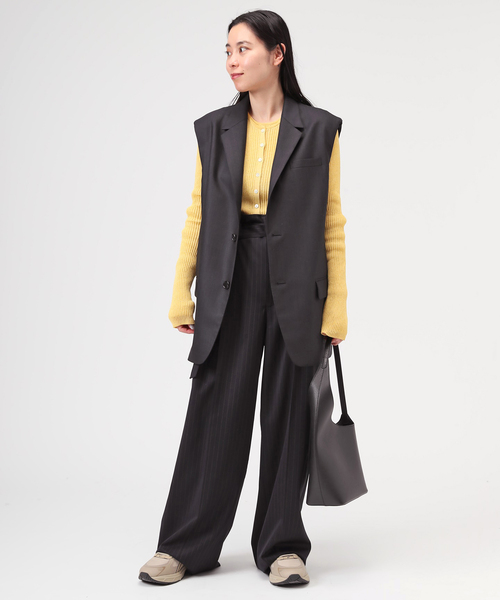 AP STUDIO(エーピーストゥディオ)の「TC リブロングカーディガン(カーディガン/ボレロ・レディース・ネイビー/イエロー/グレー・FREE)」の15枚目の写真