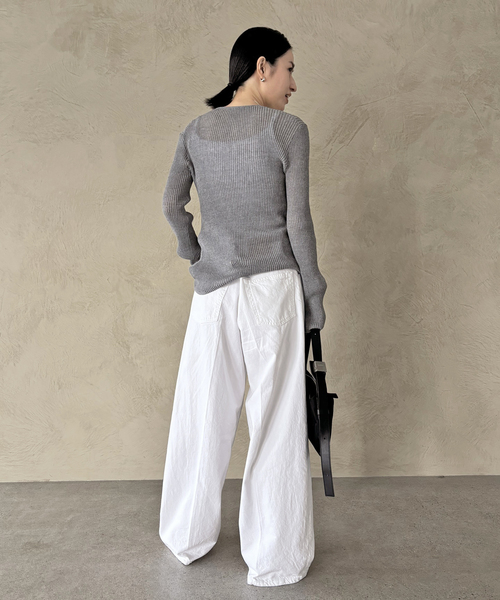 AP STUDIO(エーピーストゥディオ)の「TC リブロングカーディガン(カーディガン/ボレロ・レディース・ネイビー/イエロー/グレー・FREE)」の12枚目の写真