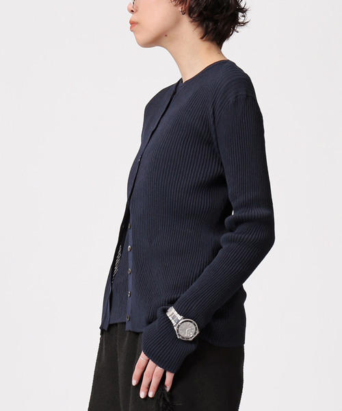 AP STUDIO(エーピーストゥディオ)の「TC リブロングカーディガン(カーディガン/ボレロ・レディース・ネイビー/イエロー/グレー・FREE)」の11枚目の写真