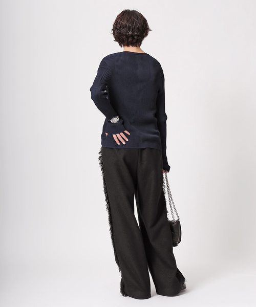 AP STUDIO(エーピーストゥディオ)の「TC リブロングカーディガン(カーディガン/ボレロ・レディース・ネイビー/イエロー/グレー・FREE)」の7枚目の写真