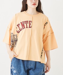 CUBE SUGAR（キューブシュガー）の「OE天竺カットソーラメ糸リメイク風ビッグTシャツ（Tシャツ/カットソー）」