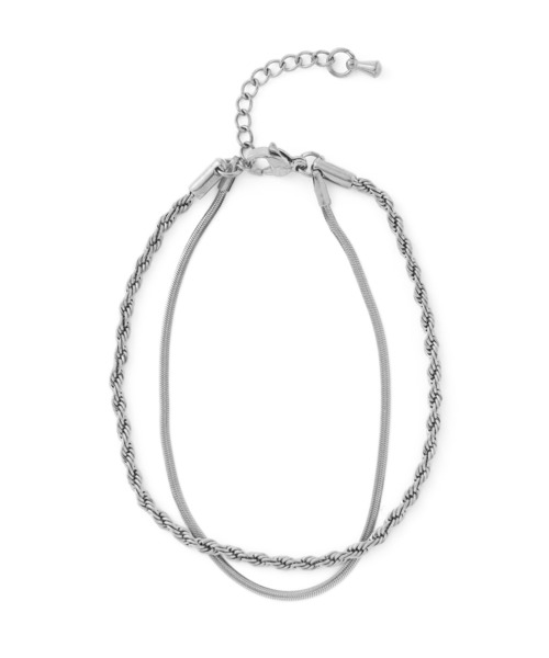 ANEMONE（アネモネ）の「【ステンレス】ロープ×スネークチェーンブレスレット（ブレスレット・レディース・シルバー/ピンクゴールド/ゴールド・FREE）」の4枚目の写真