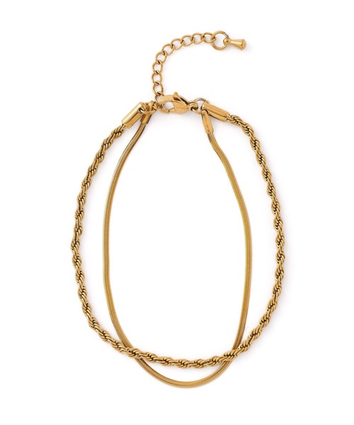 ANEMONE（アネモネ）の「【ステンレス】ロープ×スネークチェーンブレスレット（ブレスレット・レディース・シルバー/ピンクゴールド/ゴールド・FREE）」の6枚目の写真