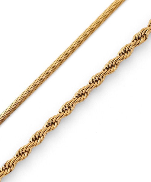 ANEMONE（アネモネ）の「【ステンレス】ロープ×スネークチェーンブレスレット（ブレスレット・レディース・シルバー/ピンクゴールド/ゴールド・FREE）」の7枚目の写真