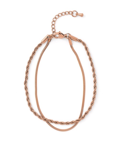 ANEMONE（アネモネ）の「【ステンレス】ロープ×スネークチェーンブレスレット（ブレスレット・レディース・シルバー/ピンクゴールド/ゴールド・FREE）」の5枚目の写真