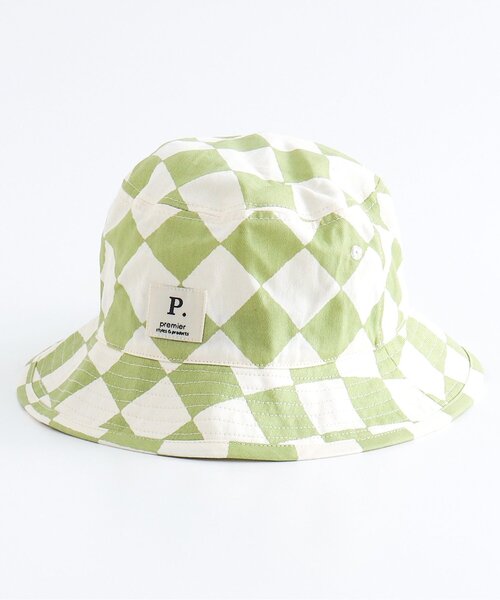 p.premier(ピードットプルミエ)の「総柄ツイルハット(ハット・キッズ・ブラック/グリーン/ピンク/チェック・50/52/54/56)」の3枚目の写真