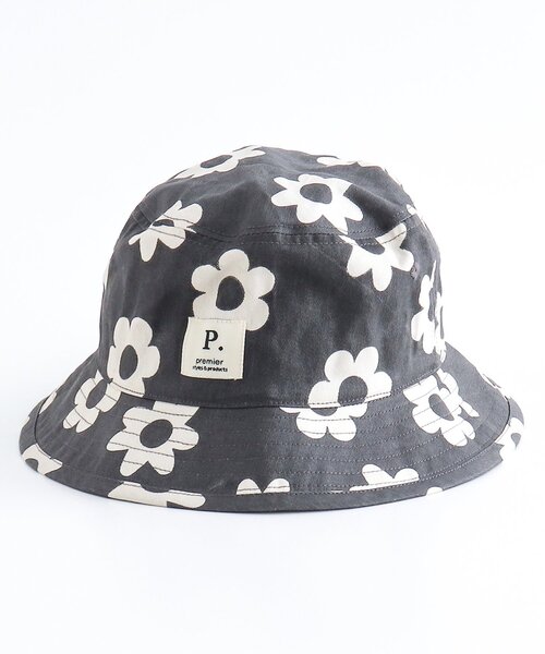 p.premier(ピードットプルミエ)の「総柄ツイルハット(ハット・キッズ・ブラック/グリーン/ピンク/チェック・50/52/54/56)」の15枚目の写真