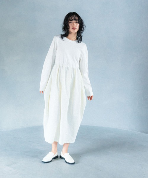 LEPSIM（レプシィム）の「【FOR I SERIES】異素材コンビワンピース　110830（ワンピース・レディース・ブラック/オフホワイト・FREE）」の4枚目の写真