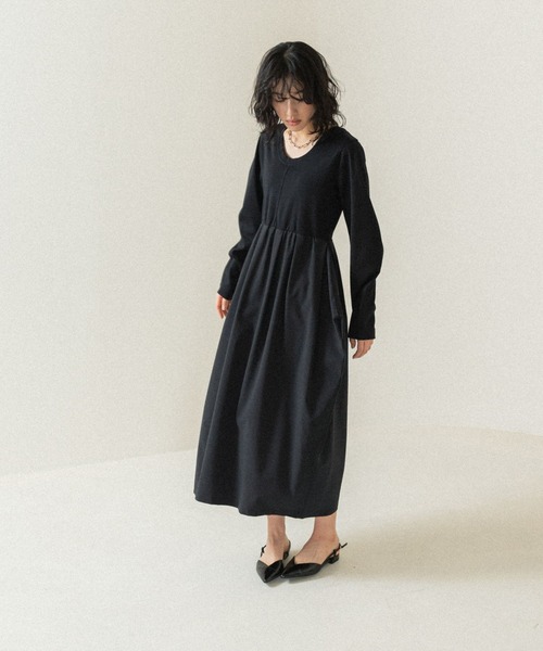 LEPSIM（レプシィム）の「【FOR I SERIES】異素材コンビワンピース　110830（ワンピース・レディース・ブラック/オフホワイト・FREE）」の19枚目の写真