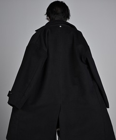 VELNUS】Beautiful silhouette 2way melton oversten collar coat