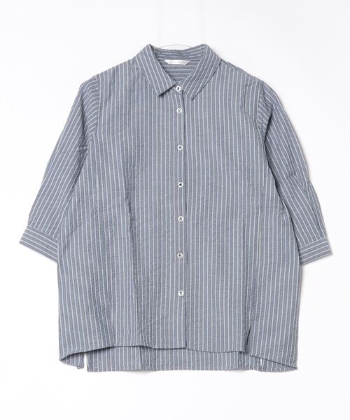 Quelle Chance(ケルシャンス)の「Quelle chance カザリボタンポコポコシャツ(シャツ/ブラウス・レディース・ネイビー系/グリーン系その他/アイボリー・M)」の20枚目の写真