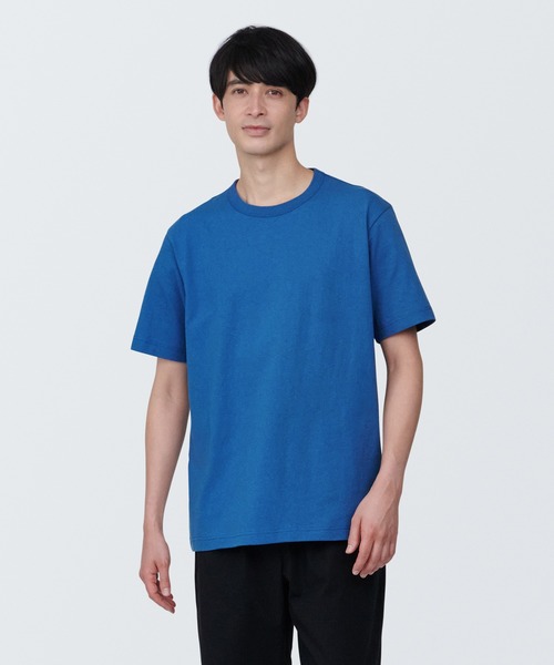 無印良品（ムジルシリョウヒン）の「紳士　洗いざらし太番手クルーネック半袖Ｔシャツ（Tシャツ/カットソー・メンズ・ダークグレー/レッド/ホワイト/ネイビー系/ブルー/グレー/ブラック・L/M/S/XS/XL）」の5枚目の写真