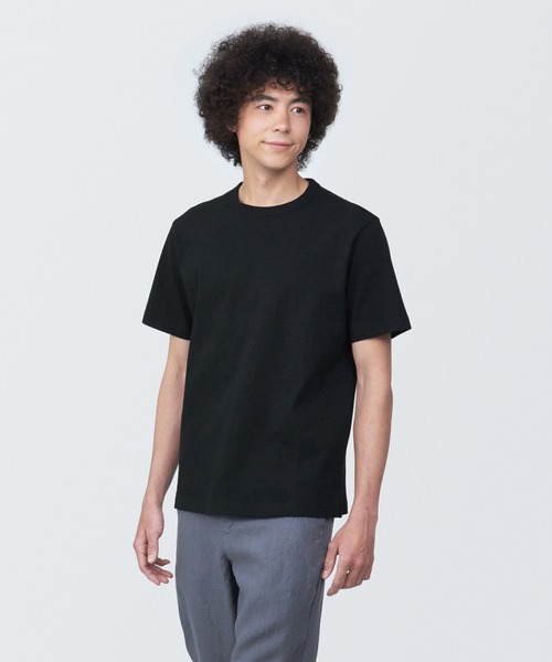 無印良品（ムジルシリョウヒン）の「紳士　洗いざらし太番手クルーネック半袖Ｔシャツ（Tシャツ/カットソー・メンズ・ダークグレー/レッド/ホワイト/ネイビー系/ブルー/グレー/ブラック・L/M/S/XS/XL）」の2枚目の写真