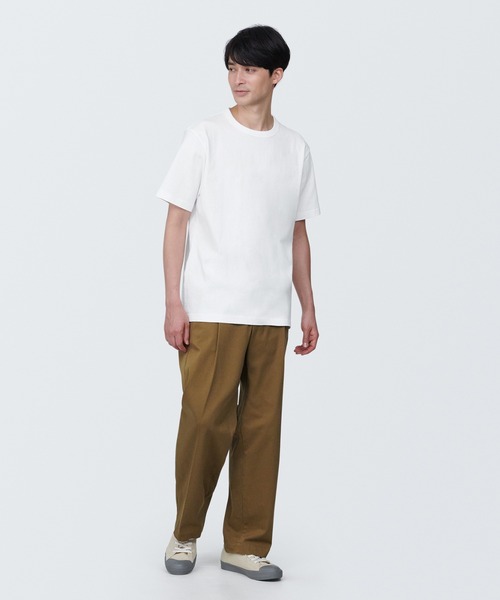 無印良品（ムジルシリョウヒン）の「紳士　洗いざらし太番手クルーネック半袖Ｔシャツ（Tシャツ/カットソー・メンズ・ダークグレー/レッド/ホワイト/ネイビー系/ブルー/グレー/ブラック・L/M/S/XS/XL）」の8枚目の写真