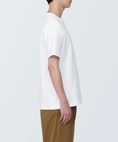 無印良品（ムジルシリョウヒン）の「紳士　洗いざらし太番手クルーネック半袖Ｔシャツ（Tシャツ/カットソー・メンズ・ダークグレー/レッド/ホワイト/ネイビー系/ブルー/グレー/ブラック・L/M/S/XS/XL）」の9枚目の写真