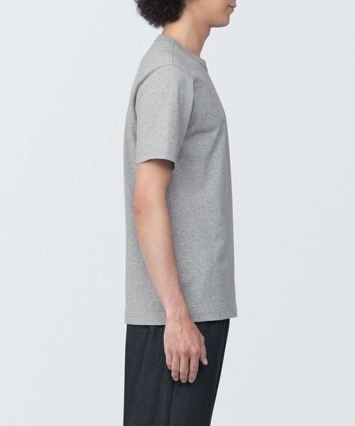 無印良品（ムジルシリョウヒン）の「紳士　洗いざらし太番手クルーネック半袖Ｔシャツ（Tシャツ/カットソー・メンズ・ダークグレー/レッド/ホワイト/ネイビー系/ブルー/グレー/ブラック・L/M/S/XS/XL）」の21枚目の写真