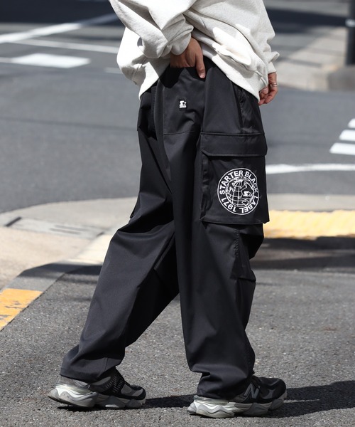 セール】【STARTER /スターター】 ロゴ刺繍ポリストレッチ膝タック