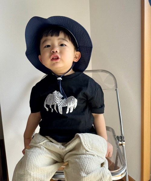 Port（ポート）の「【 KIDS 】 首ひも付き 内側メッシュ アウトドアハット_（ハット・キッズ・カーキ/ベージュ/ネイビー・M/S）」の7枚目の写真