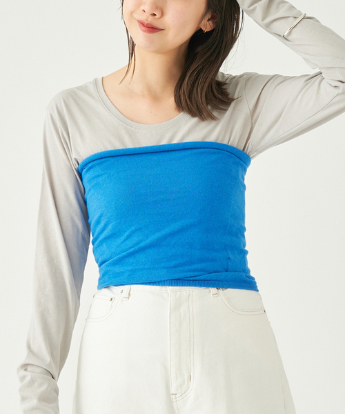 plage（プラージュ）の「Plain Knit ビスチェ（ベスト・レディース・ブラック/ベージュ/ブルー系その他・FREE）」の6枚目の写真