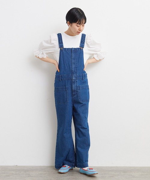 Dot＆Stripes CHILD WOMAN（ドットアンドストライプス　チャイルドウーマン）の「40/2天竺ドッキング BIGパフスリーブプルオーバー（Tシャツ/カットソー・レディース・ホワイト/ブラック・FREE）」の14枚目の写真