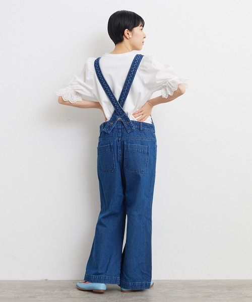 Dot and Stripes　CHILD　WOMAN(ドットアンドストライプスチャイルドウーマン) 40/2天竺ドッキング BIGパフスリーブプルオーバー(11-01-CT-002-24-1) Dot＆Stripes CHILD WOMAN（ドットアンドストライプス