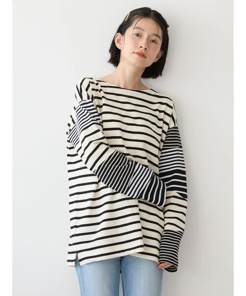 AMERICAN HOLIC（アメリカンホリック）の「マルチパターンボーダーカットチュニック（チュニック・レディース・ブルー/ブラック・M/L）」の3枚目の写真