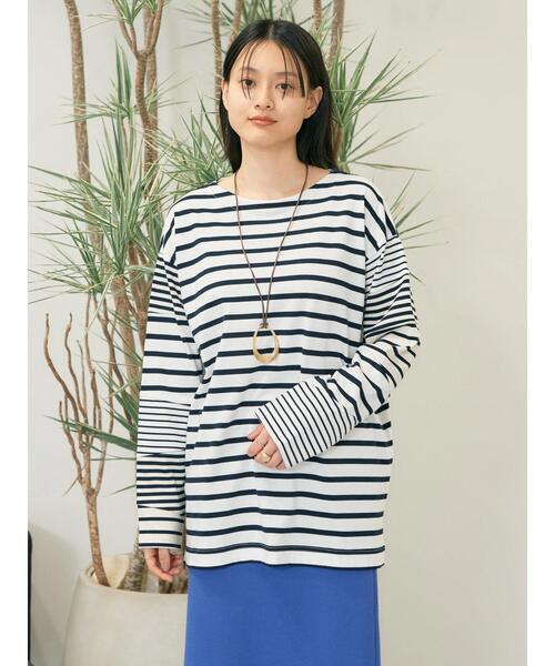 AMERICAN HOLIC（アメリカンホリック）の「マルチパターンボーダーカットチュニック（チュニック・レディース・ブルー/ブラック・M/L）」の5枚目の写真