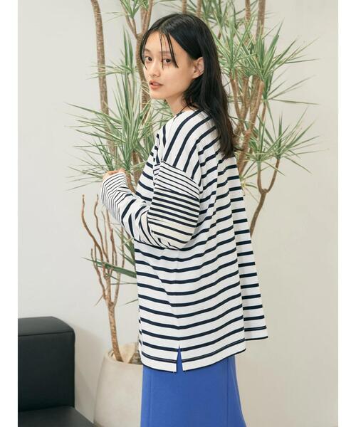 AMERICAN HOLIC（アメリカンホリック）の「マルチパターンボーダーカットチュニック（チュニック・レディース・ブルー/ブラック・M/L）」の6枚目の写真