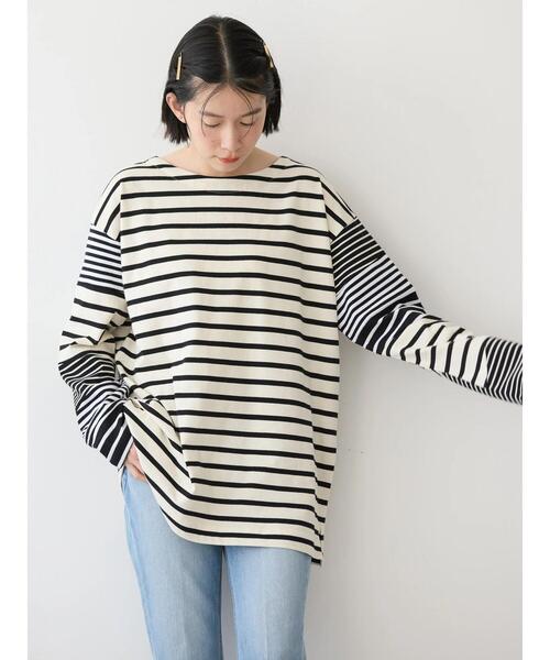 AMERICAN HOLIC（アメリカンホリック）の「マルチパターンボーダーカットチュニック（チュニック・レディース・ブルー/ブラック・M/L）」の8枚目の写真