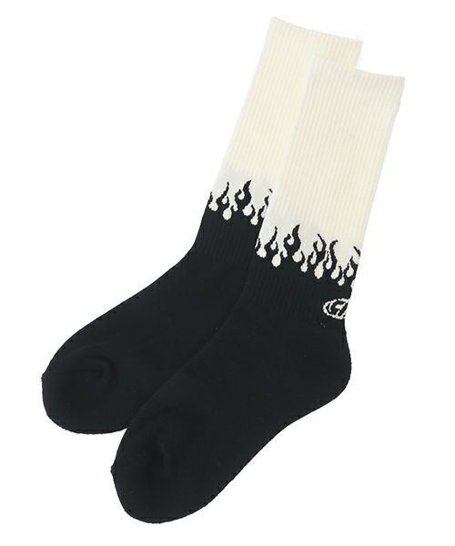 Candy Stripper（キャンディストリッパー）の「BURN UP RIB ソックス（ソックス/靴下・レディース・ブラック/オフホワイト・FREE）」の3枚目の写真