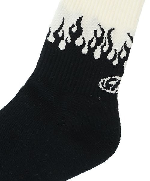 Candy Stripper（キャンディストリッパー）の「BURN UP RIB ソックス（ソックス/靴下・レディース・ブラック/オフホワイト・FREE）」の5枚目の写真