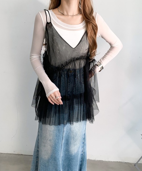 トップス emi お取り寄せ】 メッシュニットベアトップス(カットソー