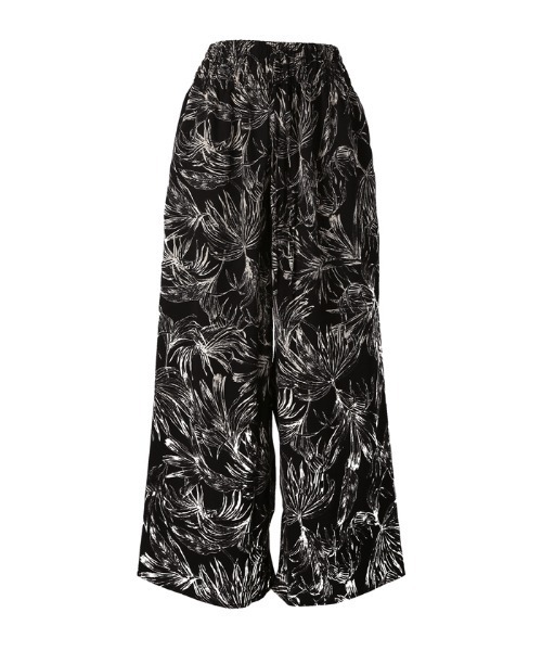 モノトーンリーフ柄ワイドパンツ（その他パンツ）｜coca（coca）（コカ