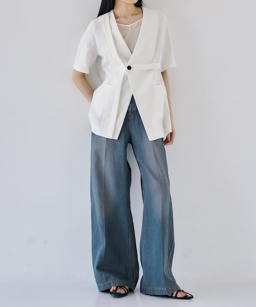 美品 PUBLIC TOKYO ハーフスリーブセミダブルサマージャケット PUBLIC TOKYO（パブリックトウキョウ）の「ハーフスリーブ