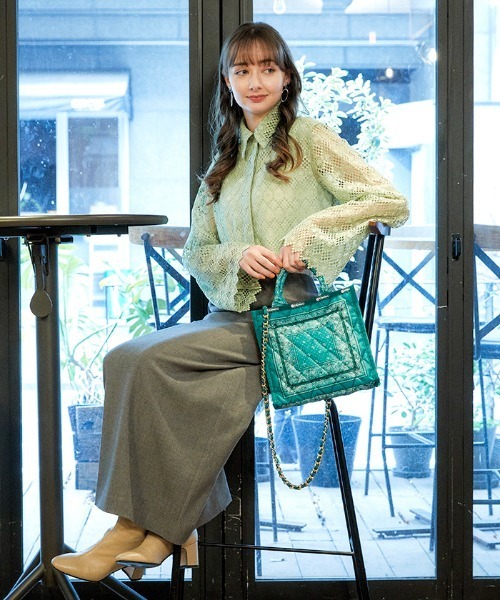 LeSportsac（レスポートサック）の「SM CHAIN QUILT TOTE バンダナグリーン（トートバッグ・レディース・グリーン・FREE）」の10枚目の写真