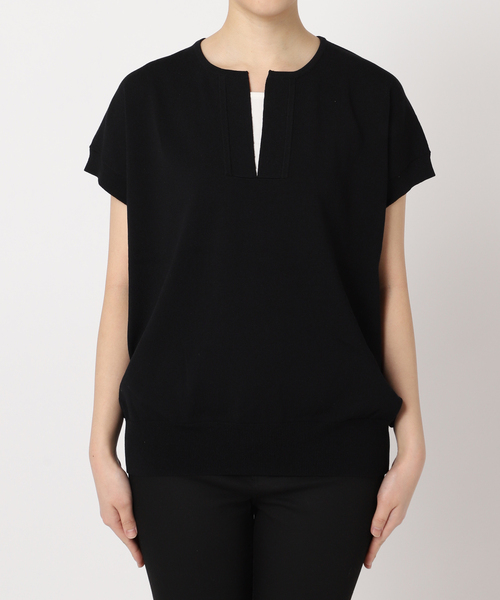 JOURNAL STANDARD(ジャーナルスタンダード)の「クリアヤーン ノースリーブカフタンプルオーバー(ニット/セーター・レディース・ブラウン系その他/ピンク/ブラック・FREE)」の13枚目の写真