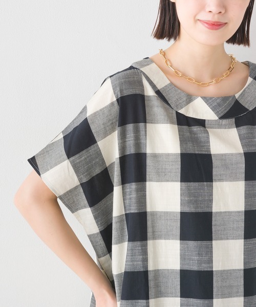 Bonpoint 半袖チェック柄ワンピース 6A 半袖ワンピース チェック柄 ギャザーワンピース | iichi 日々の