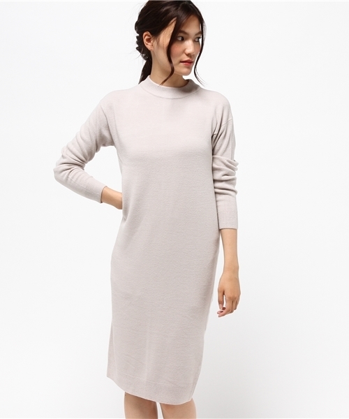 koe（コエ）の「シンプルタイトニットワンピース（ワンピース・レディース・その他7/チャコールグレー/グレイッシュベージュ・MEDIUM/LARGE/SMALL）」の3枚目の写真