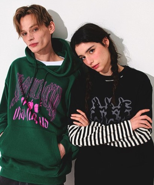 SLOWACID(スローアシッド)の「【UNISEX】SLOW ACID/3 RABBIT T 2118247(Tシャツ/カットソー・レディース・ブラック/ホワイト・SMALL/MEDIUM/LARGE)」の5枚目の写真