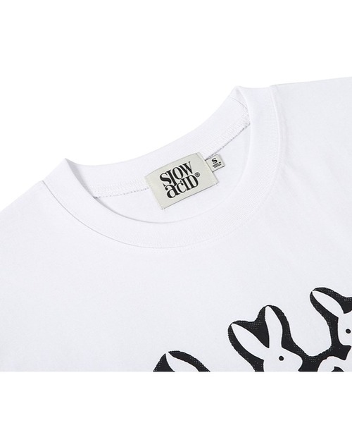 SLOWACID(スローアシッド)の「【UNISEX】SLOW ACID/3 RABBIT T 2118247(Tシャツ/カットソー・レディース・ブラック/ホワイト・SMALL/MEDIUM/LARGE)」の17枚目の写真