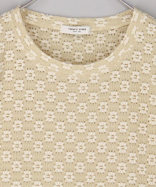 FREAK'S STORE（フリークスストア）の「フラワーストレッチ Tシャツ（Tシャツ/カットソー・レディース・ブラック/オフホワイト/チャコールグレー/ナチュラル・ﾌﾘ-）」の16枚目の写真